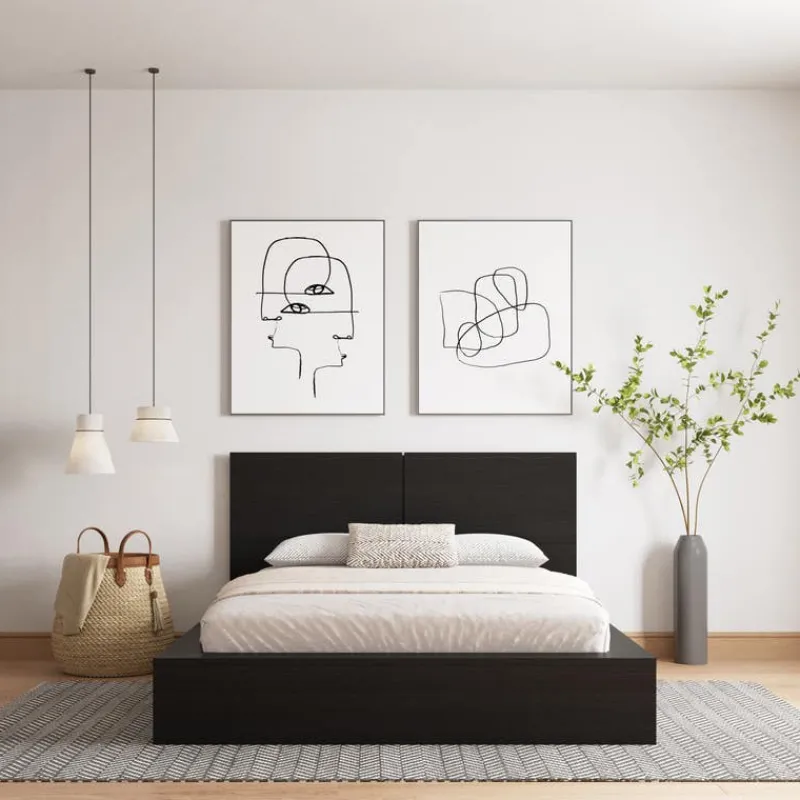 Nexera King Platform Bed with Headboard (78") -
