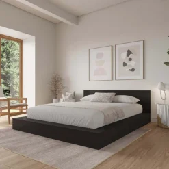 Nexera King Platform Bed with Headboard (78