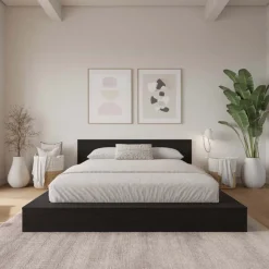 Nexera King Platform Bed with Headboard (78