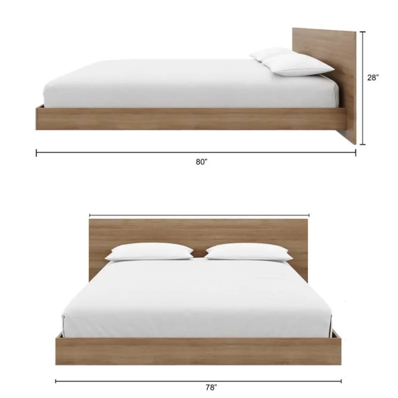 Nexera King Platform Bed with Headboard (78") -