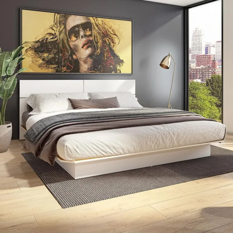 SUA-V King Platform Bed with Headboard (78")