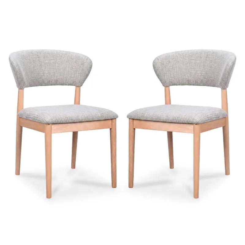Kitchen Rubberwood Upholstered Chairs - Set of 2