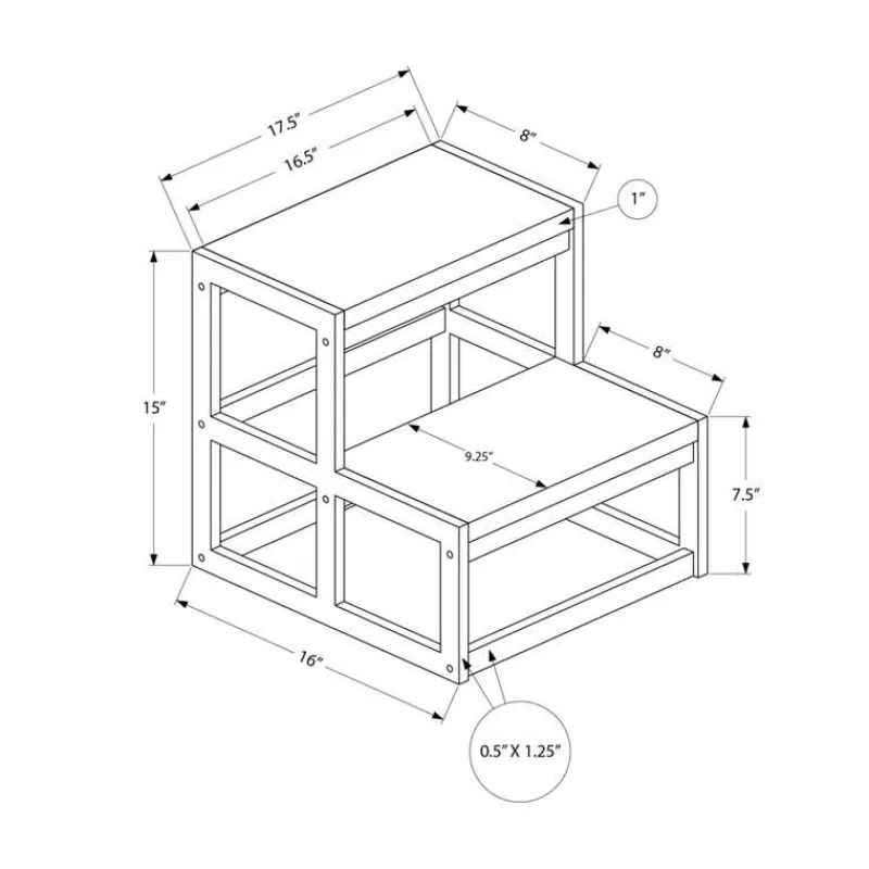 Monarch Ladder - 2 step stool / / black metal -