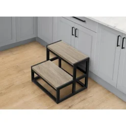 Monarch Ladder - 2 step stool / / black metal -