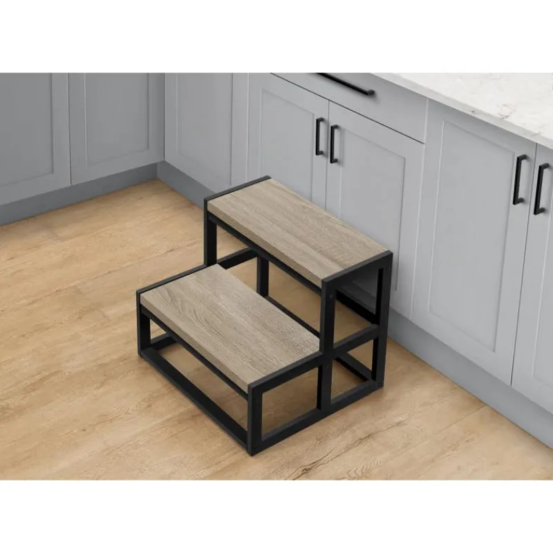 Monarch Ladder - 2 step stool / / black metal -