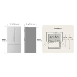 LG 28 Cu ft 36 In Refrigerator Bottom Freezer, French door - LRFS28XBS