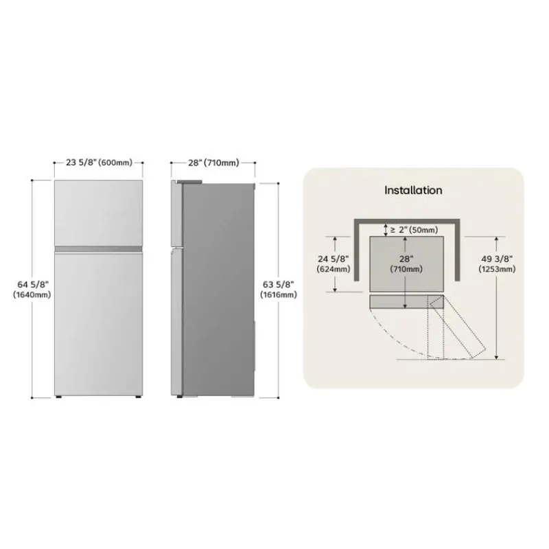 LG 11 Cu Ft 24 In Refrigerator Top Freezer - LT11C2000V