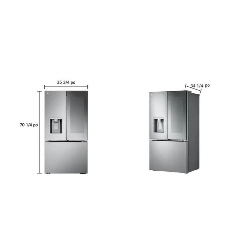 LG 31 Cu Ft 36 In Refrigerator Bottom Freezer, French door - LRYKS3106S