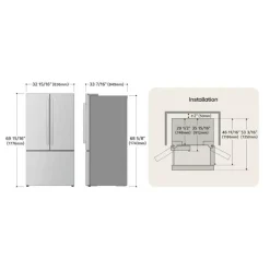 LG 25 Cu Ft 33 In Refrigerator Bottom Freezer, French door - LF25H6200S