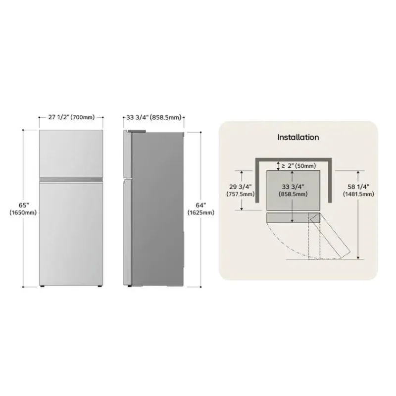 LG 18 Cu Ft 28 In Refrigerator Top Freezer - LT18S2100W
