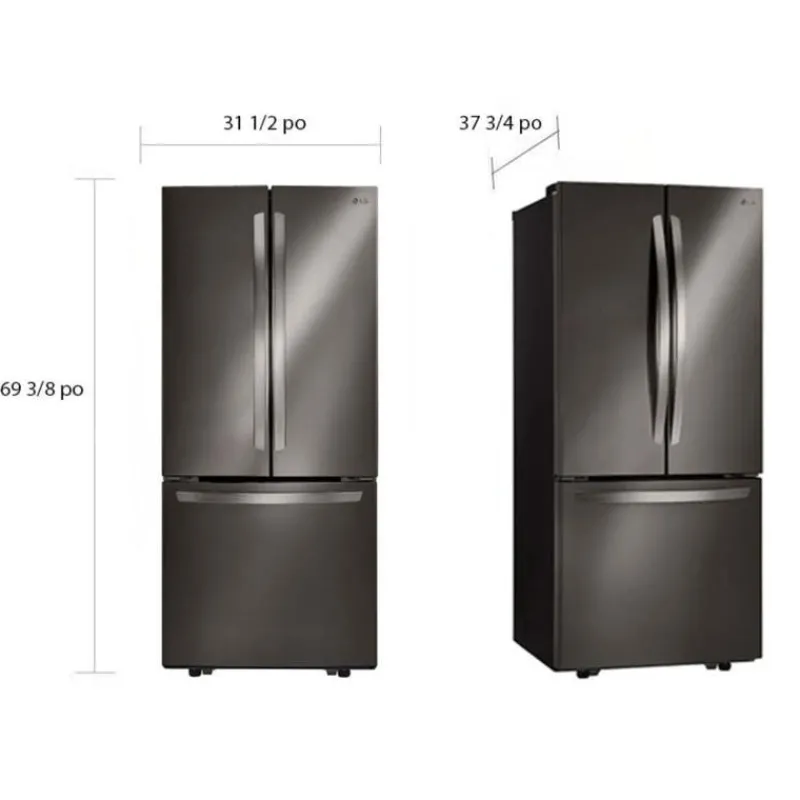 LG 21.8 Ft cu 30 in Refrigerator Bottom Freezer, French door - LRFNS2200D