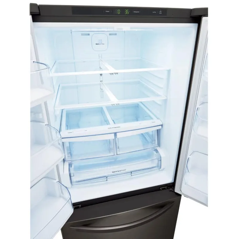 LG 21.8 Ft cu 30 in Refrigerator Bottom Freezer, French door - LRFNS2200D