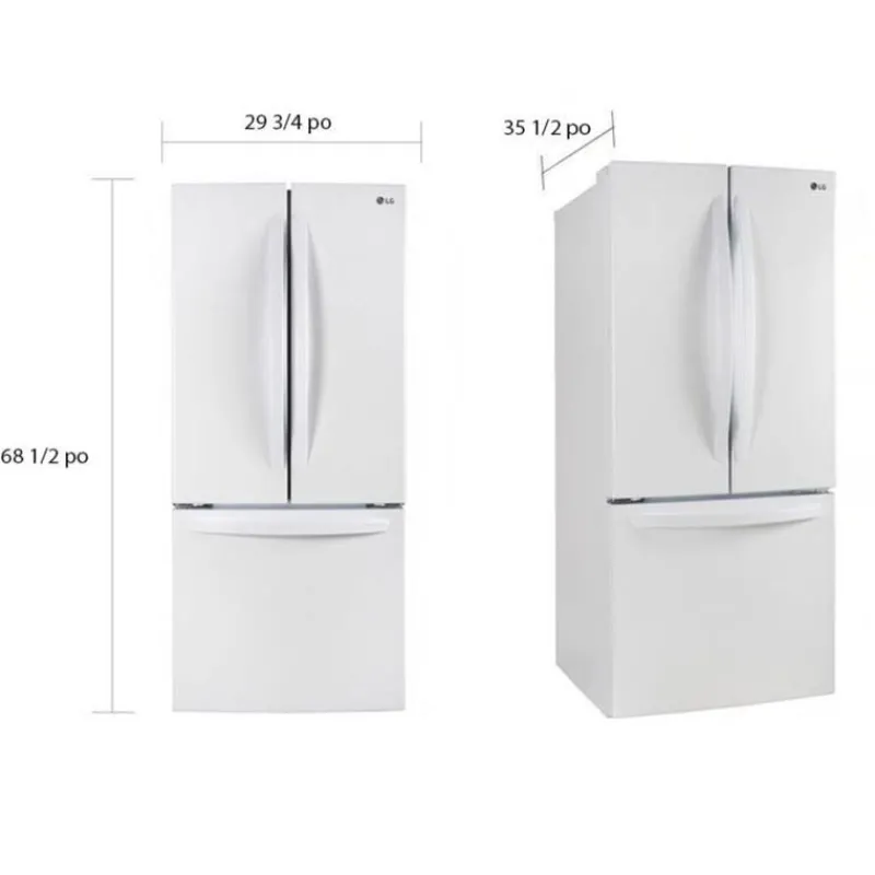 LG 30 in 21,8 Cu ft Refrigerator Bottom Freezer, French door - LRFNS2200W