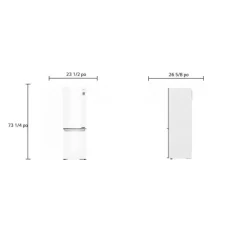 LG 24 in 11,9 cu ft Refrigerator Bottom Freezer - LBNC12231W