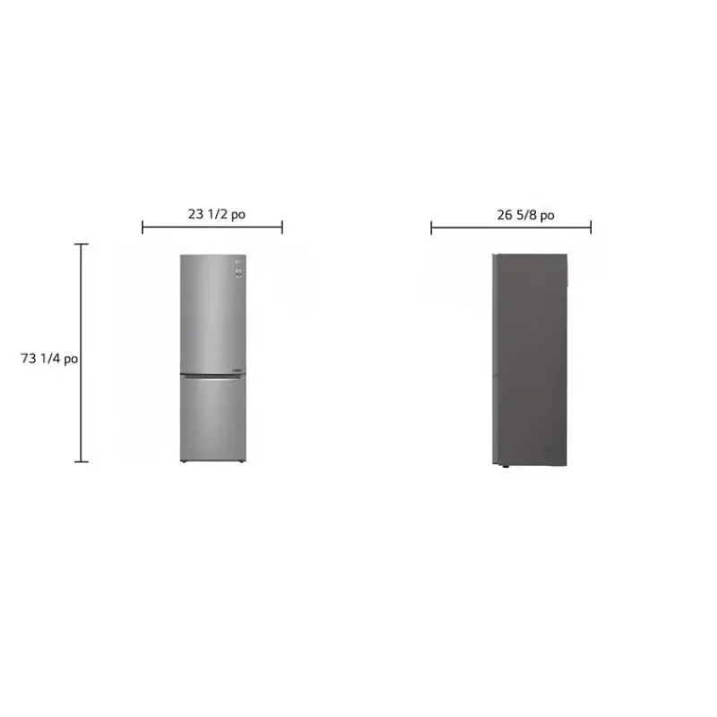 LG 24 in 11,9 cu ft Refrigerator Bottom Freezer - LBNC12231V