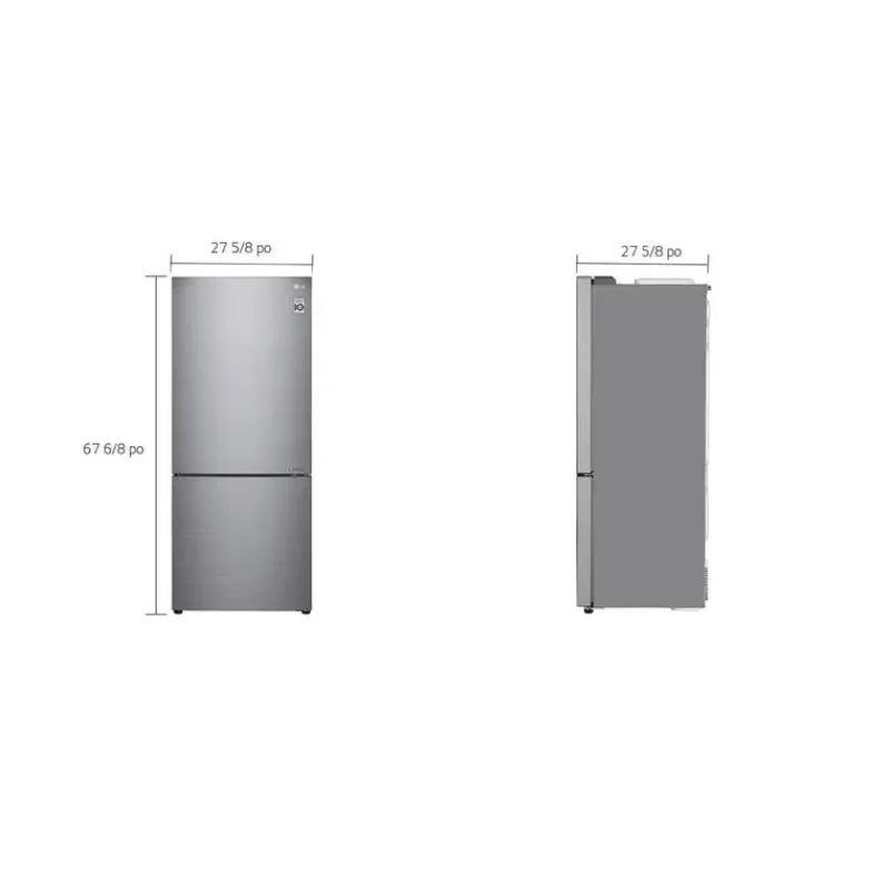 LG 28 in 15 cu ft Refrigerator Bottom Freezer - LBNC15251V