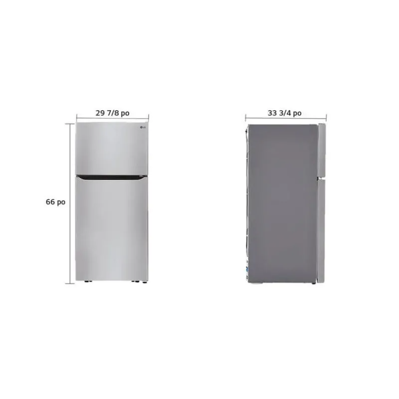 LG 30 in 20 cu ft Refrigerator Top Freezer - LTCS20020S