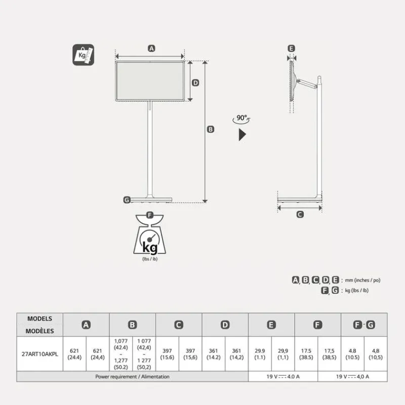 LG 27 In Smart Touch Screen UHD - 27ART10AKPL