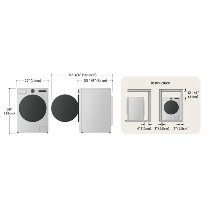LG All-In-One Washer/Dryer, , 27", Front-Load - WM6998HBA