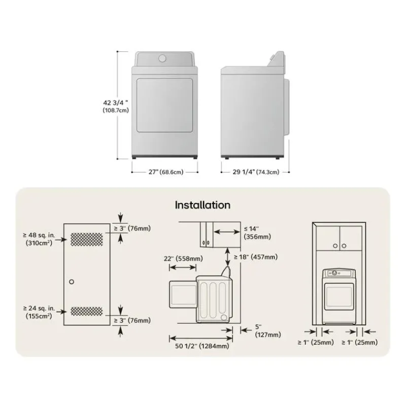 LG Dryer Front-Load 27" - DLEX8600BE