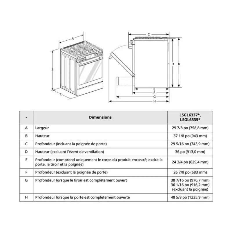 LG Range 30" Electric Gas - LSGL6335Z