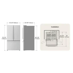 LG STUDIO 27 Cu Ft 36 In Refrigerator Bottom Freezer, French door - SRFB27W3