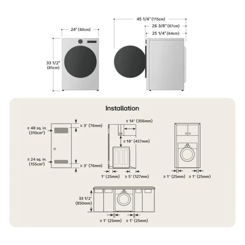LG Washer & Dryer KIt, , Front-Load - WM-DLHC1455