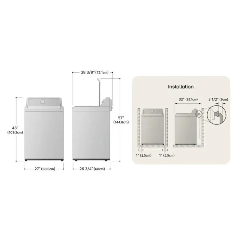 LG Washer Top-Load 27" - WT8405CB