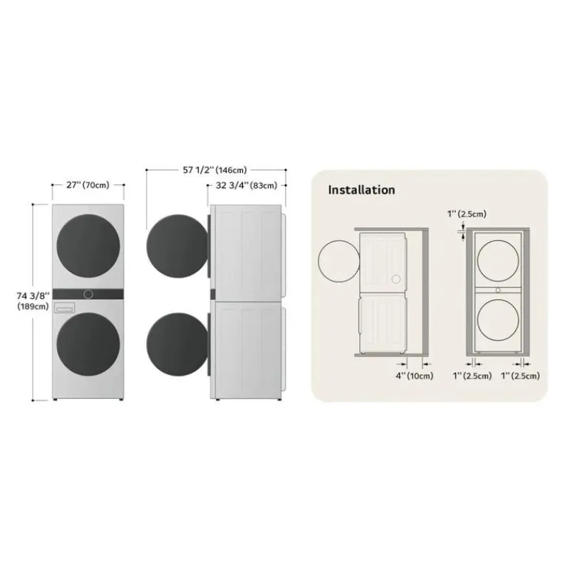 LG WashTower, , 27", Front-Load - WKHC252HBA