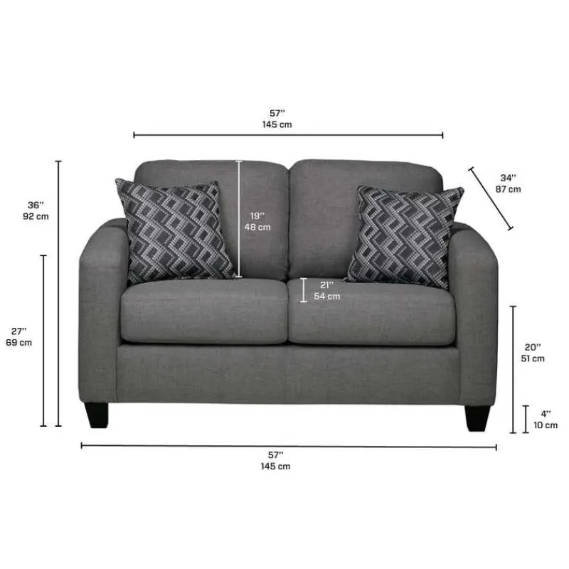 Sofa By Fancy Loveseat - Charcoal Grey
