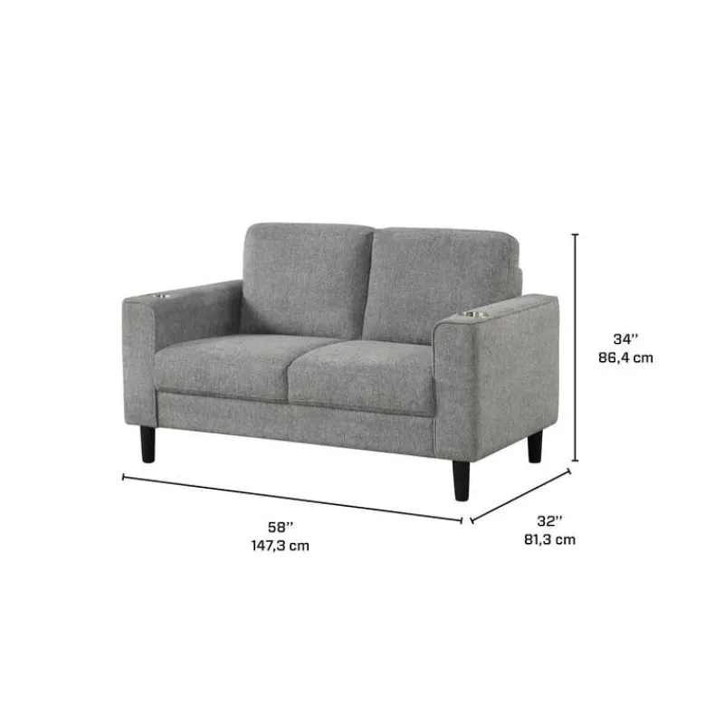 Loveseat with Cup Holders