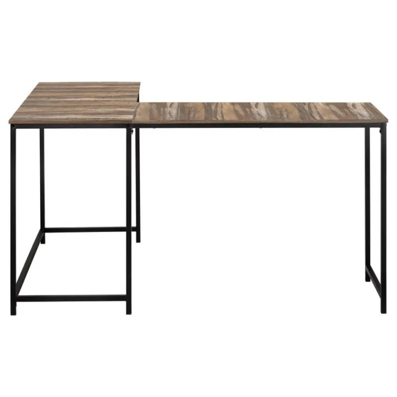 Monarch L-shaped computer desk - corner / metal base / large desk - 58"l x 44"w - bro -