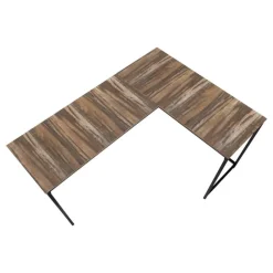 Monarch L-shaped computer desk - corner / metal base / large desk - 58