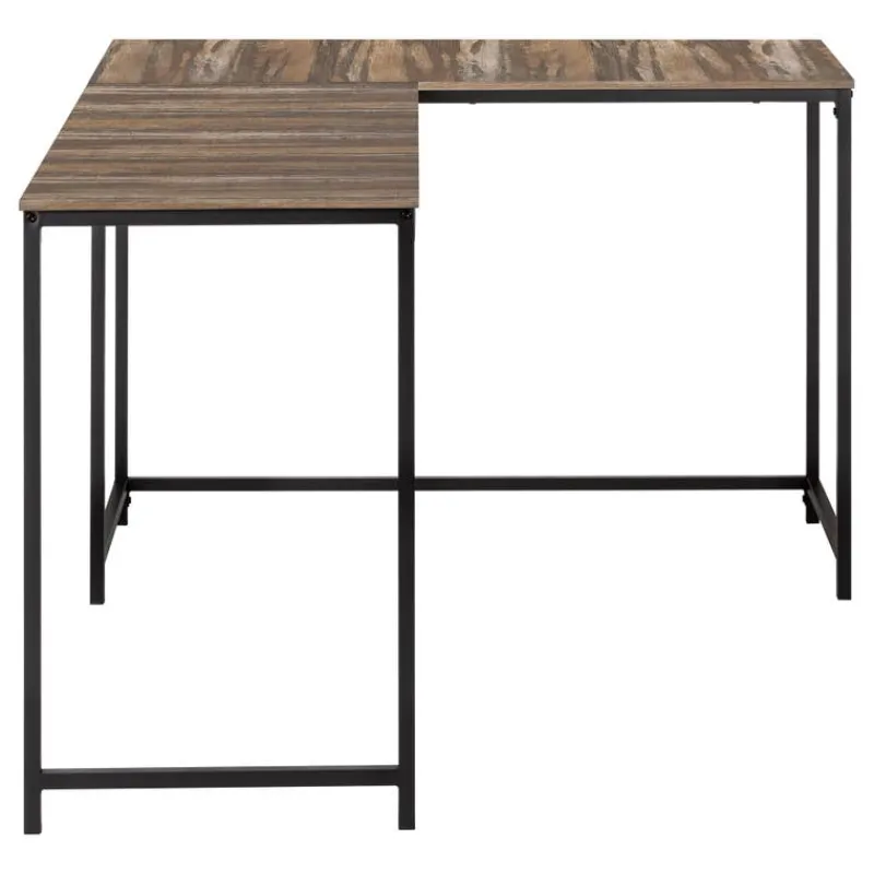 Monarch L-shaped computer desk - corner / metal base / large desk - 58"l x 44"w - bro -
