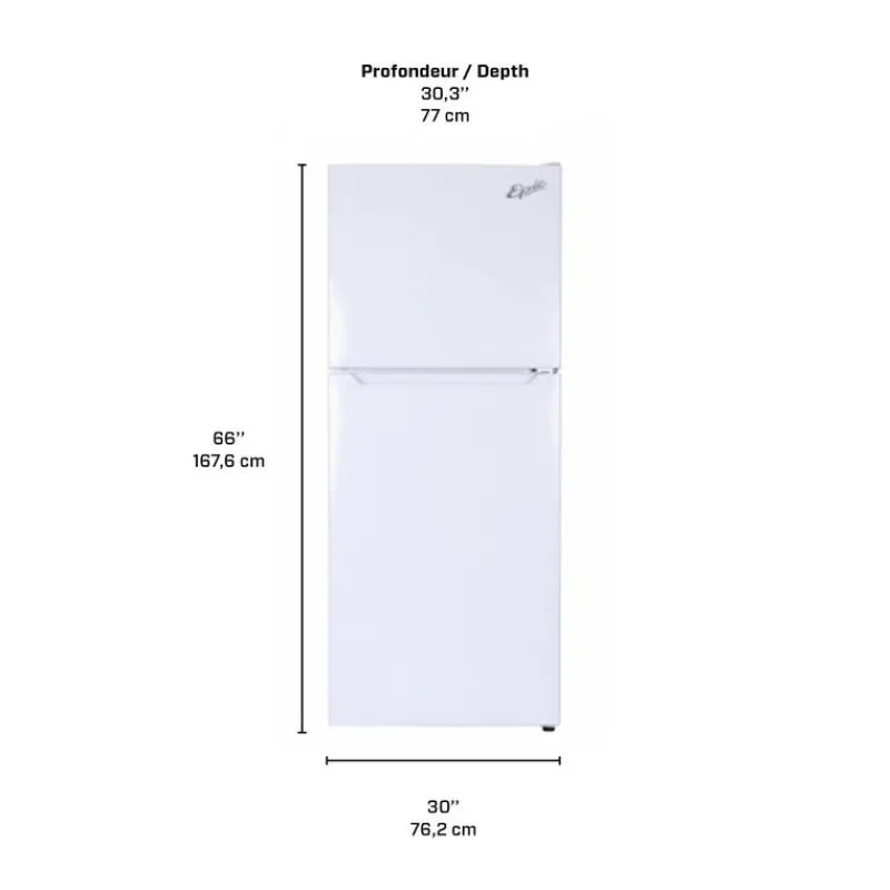 Marathon 18 Cu Ft 30 In Refrigerator Top Freezer - EFF181W
