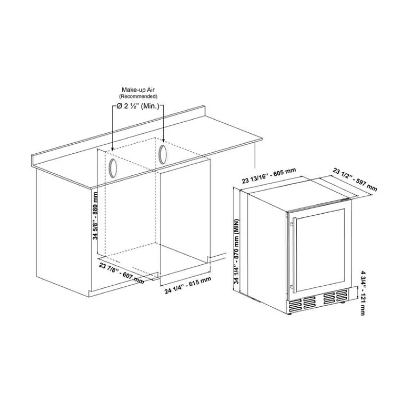 Marathon Wine Cooler 24" - MWC56-DBLS