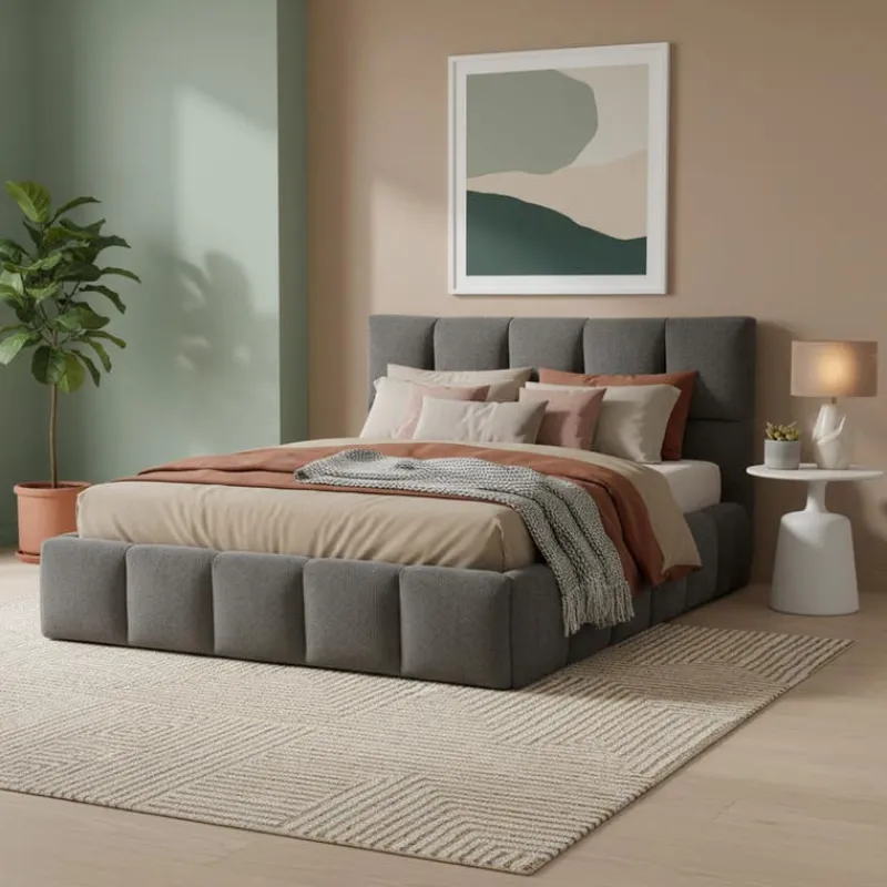 Marshmallow-Style Queen Bed (60") - Grey