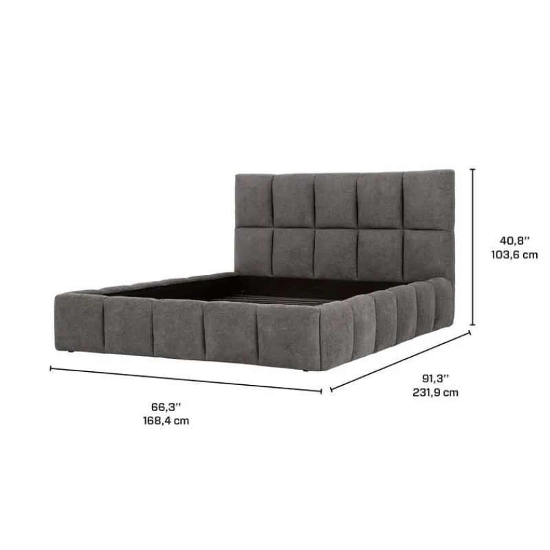 Marshmallow-Style Queen Bed (60") - Grey