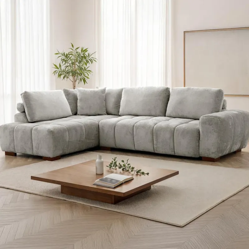 Marshmallow-Style Sectional with Left-Side Chaise -