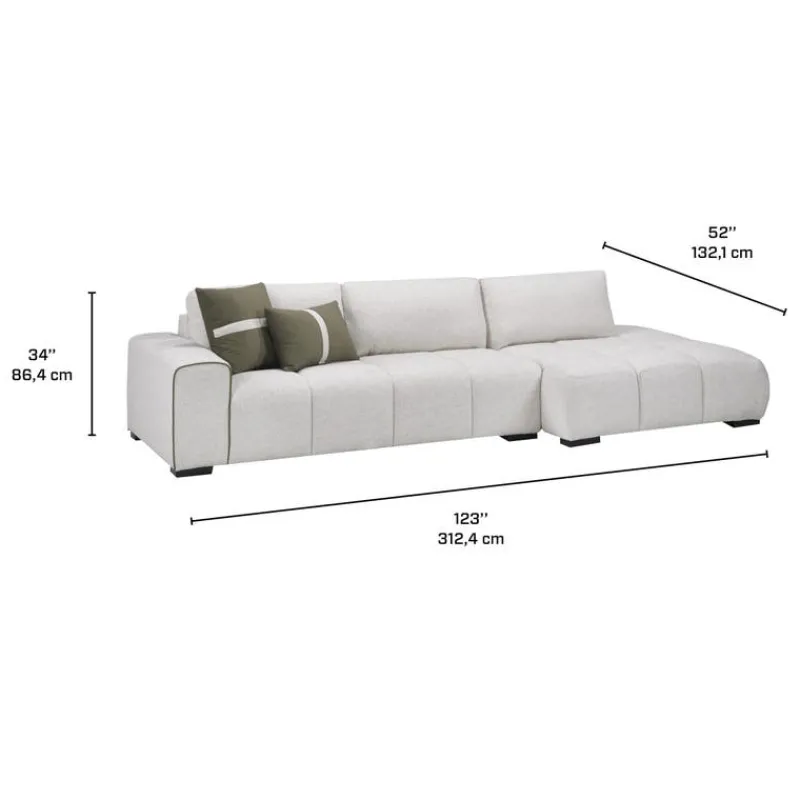 Sofa By Fancy Marshmallow-Style Sectional with Right-Side Chaise