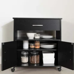 Meubles South Shore Microwave Cart on Wheels - South Shore