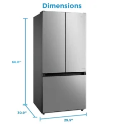 MIDEA 18 Cu Ft 30 In Refrigerator Bottom Freezer, French door - MRF18B4AST