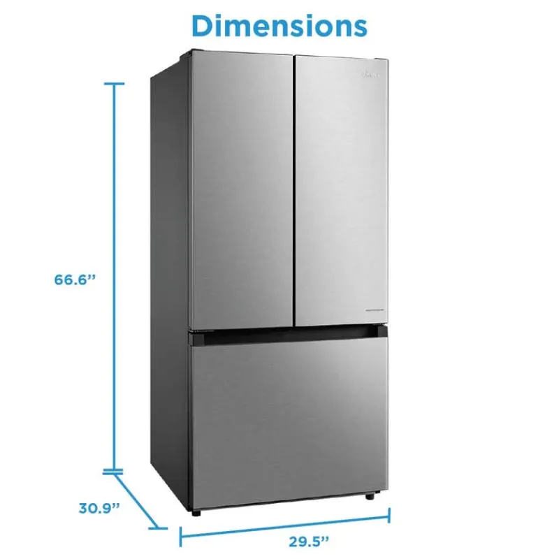 MIDEA 18 Cu Ft 30 In Refrigerator Bottom Freezer, French door - MRF18B4AST