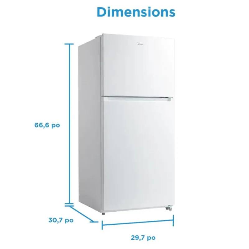 MIDEA 18.1 Cu. Ft. 30" Refrigerator Top Freezer - MRT18D3BWW