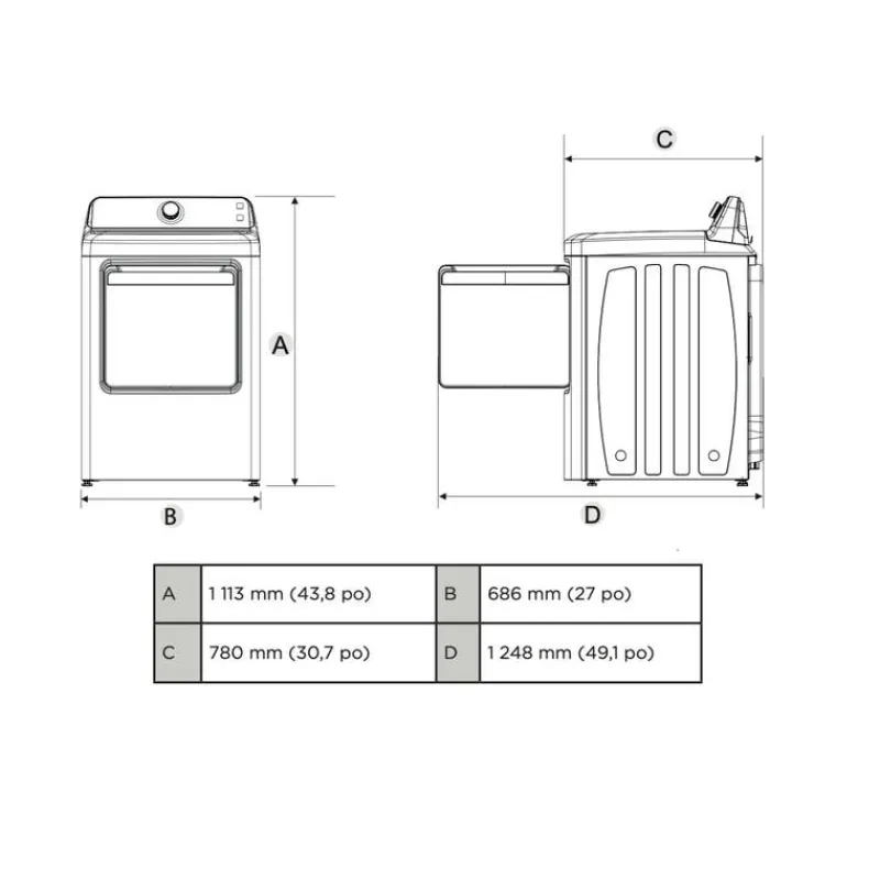MIDEA Dryer 27" - MLTE52M2BWW