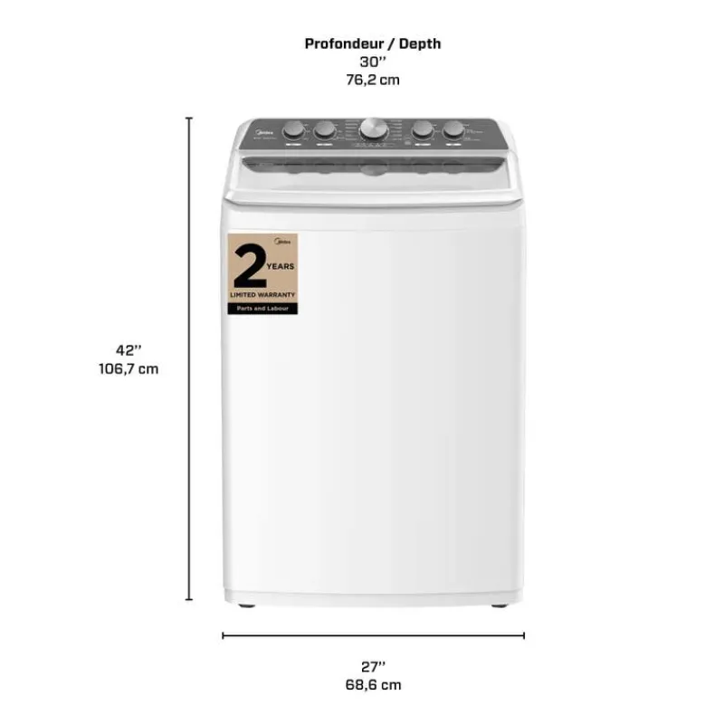 MIDEA Washer Top-Load 27" - MLV47C4AWW