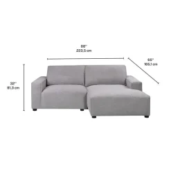 Sofa By Fancy Modular Loveseat with Chaise on the Right - 2 pcs