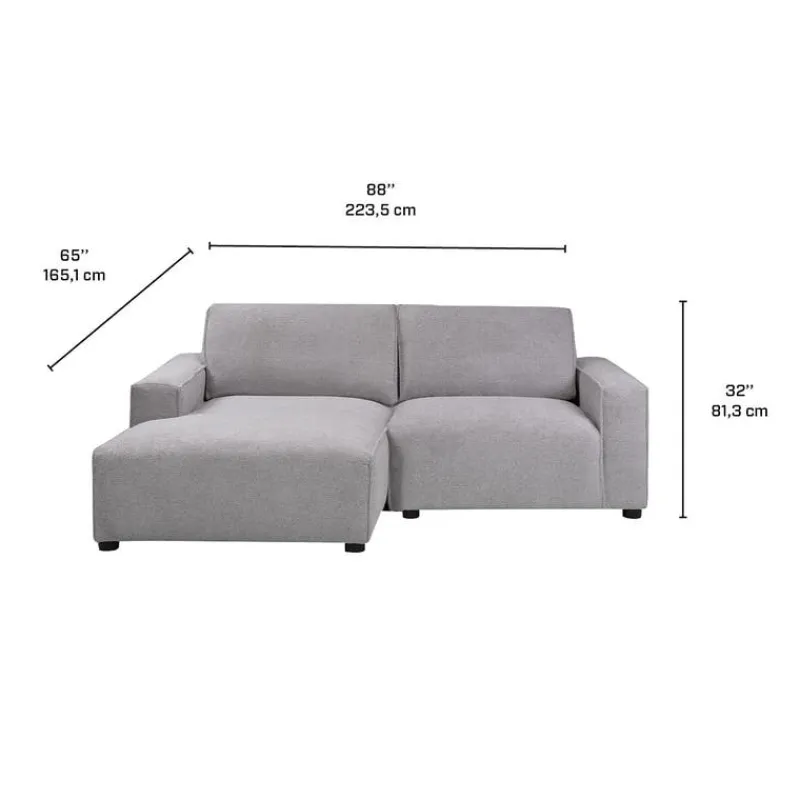 Sofa By Fancy Modular Loveseat with Chaise on the Left - 2 pcs