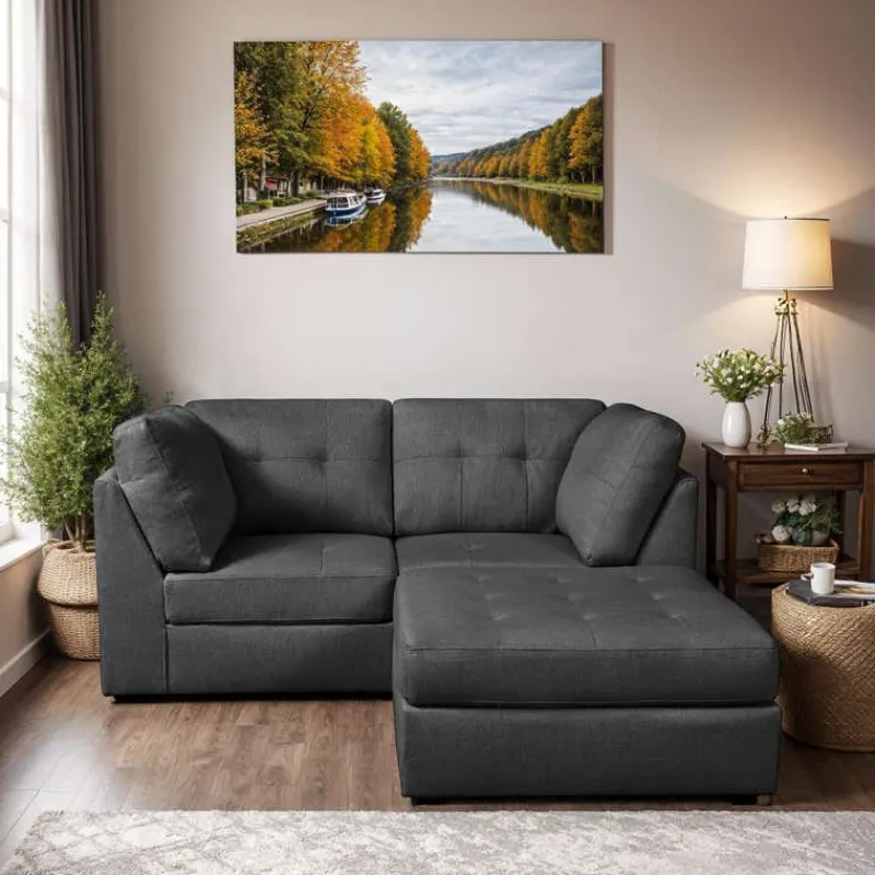 Modular Loveseat with Ottoman - 3 pcs