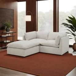 Modular Loveseat with Ottoman - 3 pcs